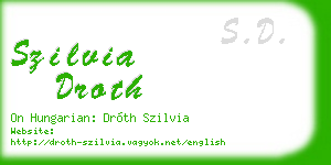 szilvia droth business card